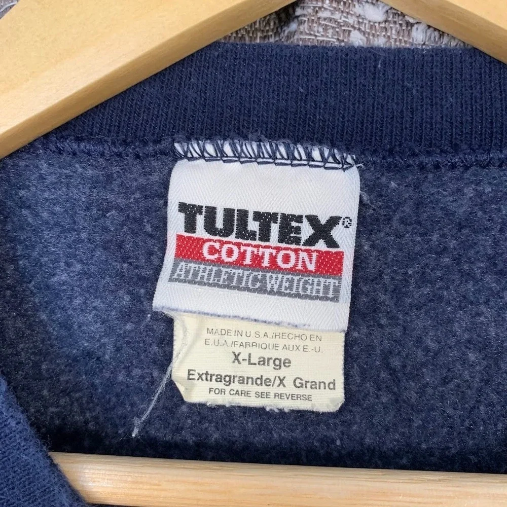 Vintage Tultex Crewneck Sweatshirt‎ Blank Navy Blue Men's XL Made in USA